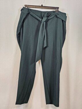 Lane Bryant Deep Green Tie-Front Trousers Sz 24